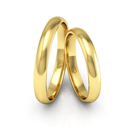 Alianças Ouro Amarelo 10K 3 mm Abaulada Pisa