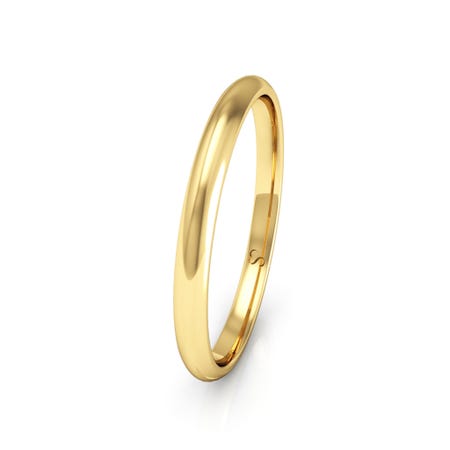 Aliança Casamento Ouro 10K 2mm Abaulada