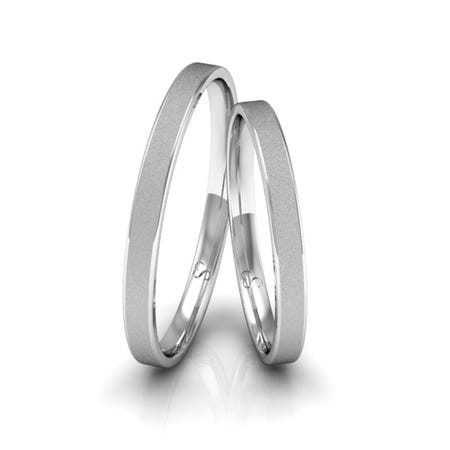 Alianças Namoro Prata Linha Classic 2mm Quadrada Diamantada