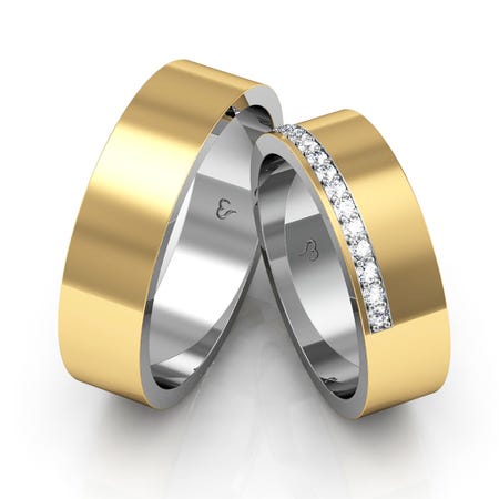Alianças Casamento Ouro E Prata Foscas 6mm 12g