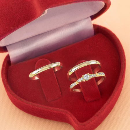 Kit Alianças Casamento Ouro Polida 2mm + Anel Noivado Ispirazione