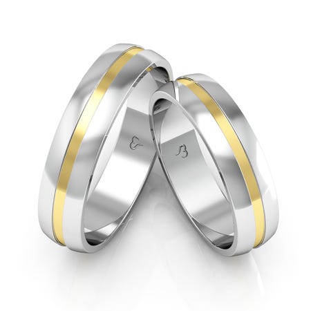 Alianças Compromisso Ouro E Prata Polidas 4,5mm 8g